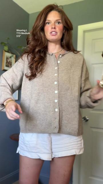 Women's Vintage Knit Cardigan with Rolled Hem, Simple Solid Color Sweater Jacket for Autumn and Winter Fashion