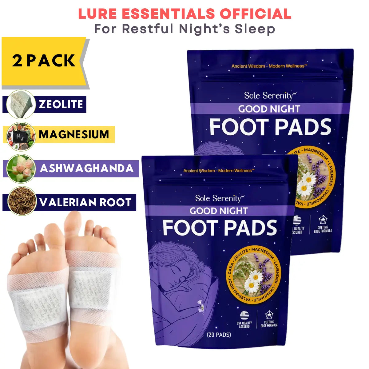 Deep Relaxing Foot Patches— Soothe tired feet, relieve stress, promote relaxation & improve sleep.