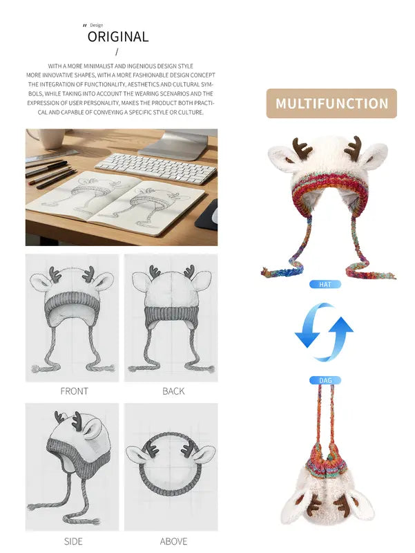 Original design Festive Christmas Antler Hat