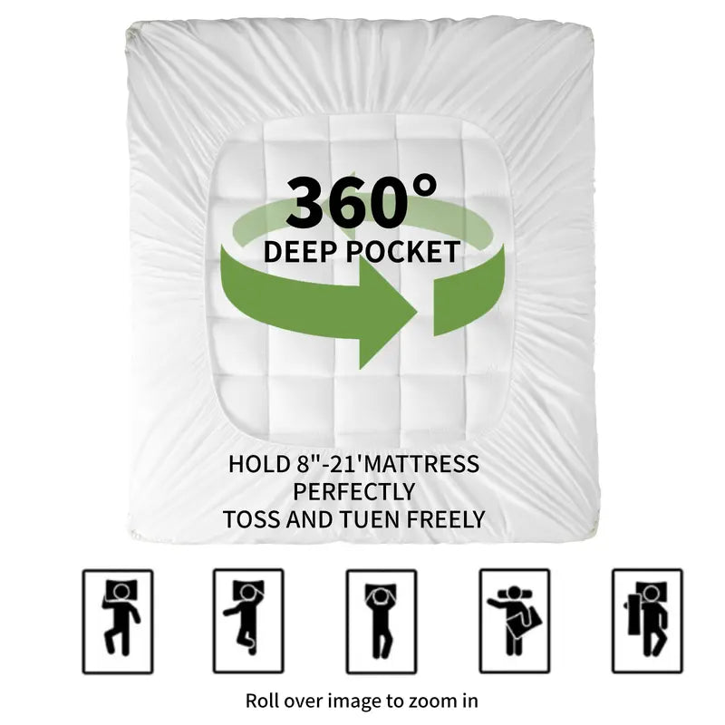 Extra Thick Soft Mattress Protector Down Alternative Fill